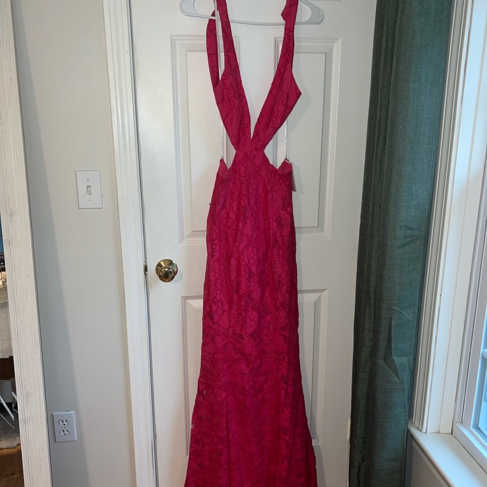 Lovers + Friends Vibrant Pink Lace Dress